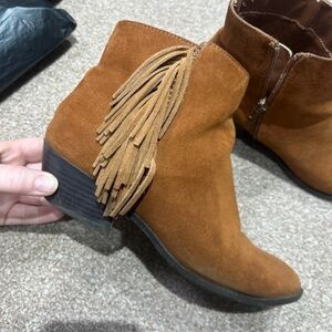 Primark Chestnut Suede Fringe Ankle Boots